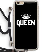 Queen zwart: iPhone 6 PLUS / 6S PLUS Transparant Hoesje met koord