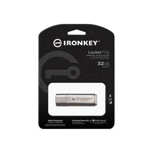 Kingston Technology IronKey Locker+ 50 USB flash drive 32 GB USB Type-A 3.2 Gen 1 (3.1 Gen 1) Zilver