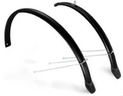 Euro Spatbordset 28" lampo 58 mm breed - zwart