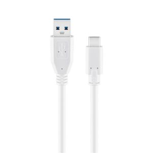 USB 3.2 GEN 1 (USB3.0) Aansluitkabel - USB-C naar USB-A - 5Gbit/s - USB adapter - OTG kabel - USB-C (M) naar USB-A (M) aansluitkabel - 0.2m - 5Gbit/s - GEN 1 - wit