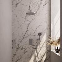 Brauer Chrome Carving Thermostatische Regendoucheset Inbouw - Hoofddouche 30 cm - Rechte Wandarm - 3 Weg - Handdouche 3 Standen - Doucheslang - Wandaansluitbocht - Chroom