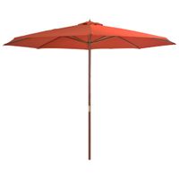 VidaXL Parasol met houten paal 350 cm terracottakleurig - thumbnail