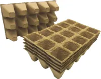 Nature afbreekbare Biopottrays, 4x4x5cm, 6x15st