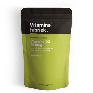 Vitamine D3 25 mcg - 90 tabletten - Vitaminefabriek.nl