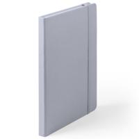 Luxe schriften/notitieboekje met elastiek - A5 - grijs - 100x blanco paginas - opschrijfboekjes