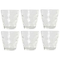 24x Stuks transparante waterglazen/drinkglazen cirkels relief 400 ml van glas