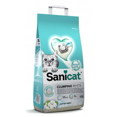 Sanicat Clumping White Cotton Fresh kattenbakvulling 10 liter