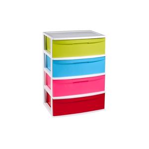 PlasticForte Ladekast - 4 lades - organizer - gekleurd - 40 x 56 x 80 cm
