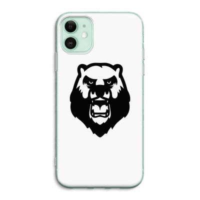 Angry Bear (white): iPhone 11 Transparant Hoesje