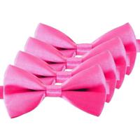 Carnaval verkleed vlinderstrikje - 4x - roze - 12 cm - voor dames/heren - strikken - kleding