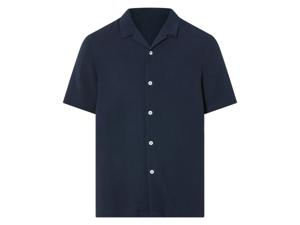 LIVERGY Mousseline heren overhemd (Marineblauw, M)