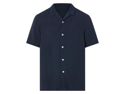 LIVERGY Mousseline heren overhemd (Marineblauw, XL)