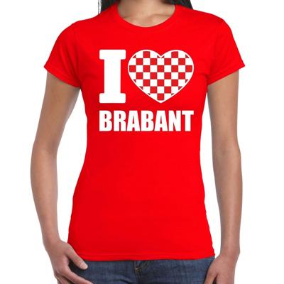 Rood I love Brabant - t-shirt - voor dames - carnaval