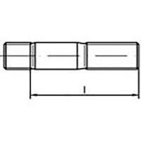 TOOLCRAFT TO-6861342 Tapeinden M12 55 mm DIN 939 Staal 25 stuk(s)