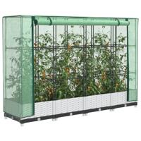 Plantenbak verhoogd met kashoes 160x40x123 cm rattanlook Plantenbak verhoogd met kashoes 160x40x123 cm rattanlook