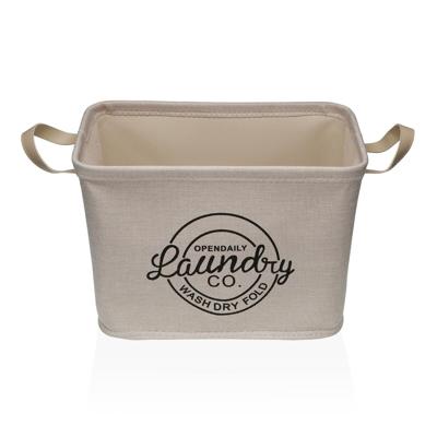 Wasmand Versa Crème Polyester PVC Metaal EVA 38 x 25 x 26 cm