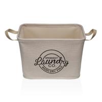 Wasmand Versa Crème Polyester PVC Metaal EVA 38 x 25 x 26 cm