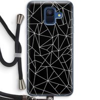 Geometrische lijnen wit: Samsung Galaxy A6 (2018) Transparant Hoesje met koord