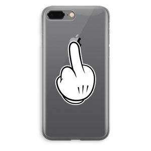 Middle finger black: iPhone 8 Plus Transparant Hoesje