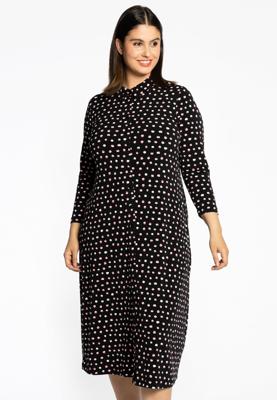Yoek Blouse midi SPRINKLE | Zwart | Maat 54/56