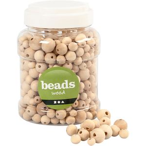 Creativ Company Houten kralen naturel, 530st.