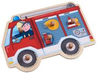 Haba vormenpuzzel Brandweerauto junior hout 6 stukjes - thumbnail
