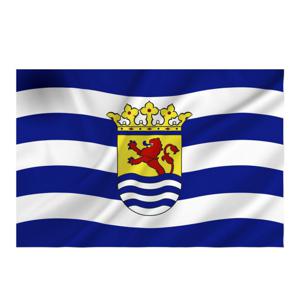 Provincie Zeeland vlag - 100 x 150 cm - blauw/wit - polyester - met ringen