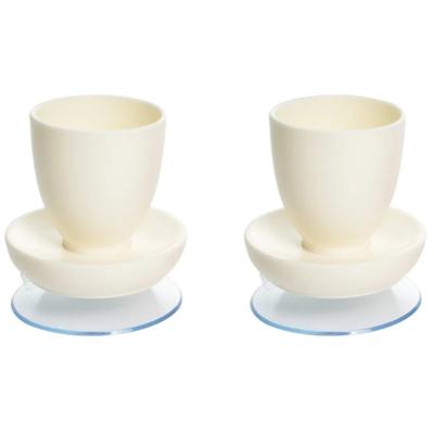 Eierdop met zuignap ( set van 2 stuks) | Kies uw kleur : Wit