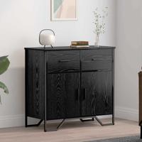 Dressoir Zwart eiken 79.5 x 35.5 x 74.5 cm Bewerkt hout