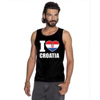 Zwart I love Kroatie fan singlet shirt/ tanktop heren