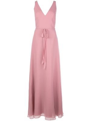 Marchesa Notte Bridesmaids robe longue sans manches à col v - Rose