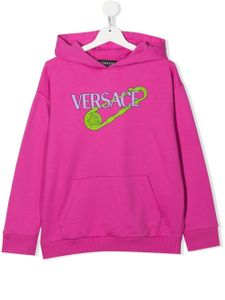 Versace Kids hoodie en coton à logo imprimé - Rose