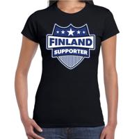 Finland supporters t-shirt - zwart - voor dames - Finland - landen shirts - kleding - sport