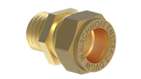 Kirchhoff Messing overgangsstuk, blank, 18 mm x 1/2"ET, klemkoppeling voor koperen buis - 989457617