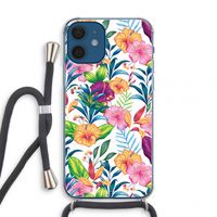 Tropisch 2: iPhone 12 mini Transparant Hoesje met koord