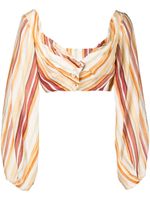 Cult Gaia blouse crop à rayures - Orange