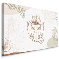 Schilderij - Prachtige tekening van Ganesha, Premium Print