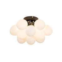 QAZQA Art deco plafondlamp zwart met opaal glas 3-lichts - Uvas - thumbnail