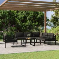 7-delige Loungeset met kussens aluminium antracietkleurig