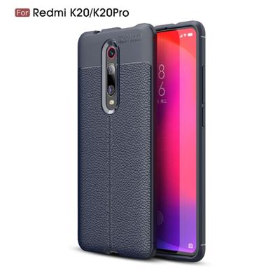 Litchi textuur TPU schokbestendig geval voor Xiamo Redmi K20/k20Pro (marineblauw)