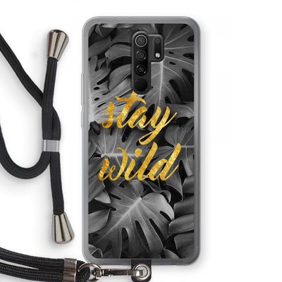 Stay wild: Xiaomi Redmi 9 Transparant Hoesje met koord