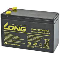 Long WP7-12(28W)-M/F2 Loodaccu 12 V 7 Ah Loodvlies (AGM) (b x h x d) 151 x 102 x 65 mm Kabelschoen 6.35 mm VDS-certificering, Geringe zelfontlading,