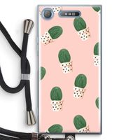 Cactusprint roze: Sony Xperia XZ1 Transparant Hoesje met koord Cactusprint roze: Sony Xperia XZ1 Transparant Hoesje met koord