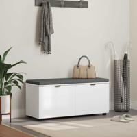 Halbank met kussen met opslag met de deur Wit 100 x 38 x 46 cm