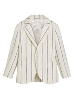 Brunello Cucinelli Kids blazer rayé à simple boutonnage - Blanc - thumbnail