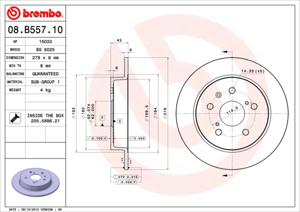 Remmenset, remschijf BREMBO, Remschijftype: Binnen geventileerd, Inbouwplaats: Achteras: , u.a. für Suzuki, Fiat