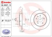 Remmenset, remschijf BREMBO, Remschijftype: Binnen geventileerd, Inbouwplaats: Achteras: , u.a. für Suzuki, Fiat