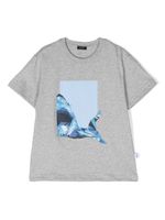 Il Gufo t-shirt en coton à imprimé requin - Gris