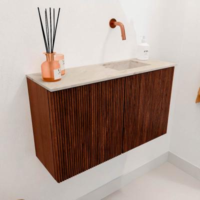 Toiletmeubel Mondiaz Joya Dlux | 70 cm | Meubelkleur Ruby | Faye wastafel Frappe Wasbak Rechts | Zonder kraangat(en)