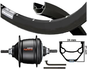 Kgs achterwiel 28inch (622) velg en spaak zwart nexus 8 rb zwart